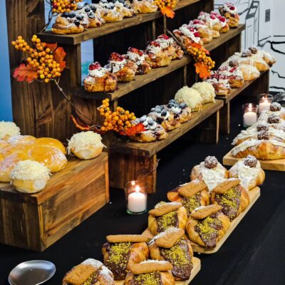 A spread of autumn themed desserts